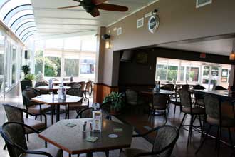 Caboose car dining area